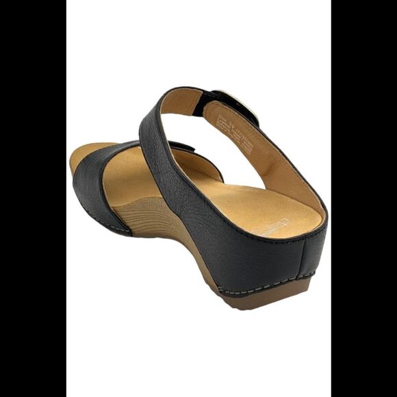 Dansko Tanya Slip-On Wedge Sandal Black - Medium - Picture 3 of 3
